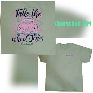 Cherished Girl T Shirt, Size L  Green
